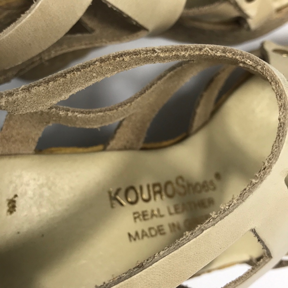 Size 6 Nude Kouro Wedge Sandals - Picture 6 of 7